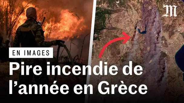 Grèce : les images satellites montrent l’ampleur de l’incendie