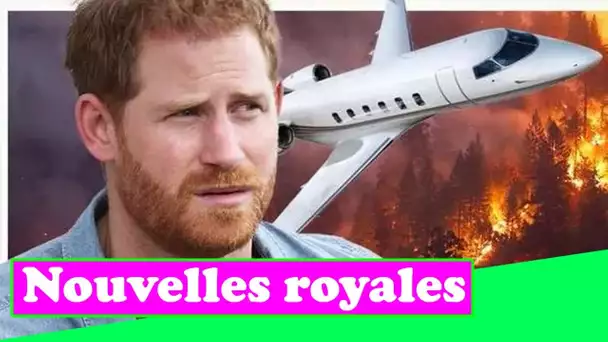 Le prince Harry a grondé alors que Duke prend un vol en jet privé après avoir donné une conférence s