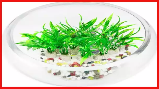 Comsun 10 Pack Artificial Aquarium Plants, Small Size 4 inch Approximate Height Fish Tank Decoration