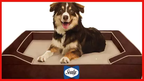 Sealy Lux Pet Dog Bed | Quad Layer Technology with Memory Foam, Orthopedic Foam, and Cooling Energy