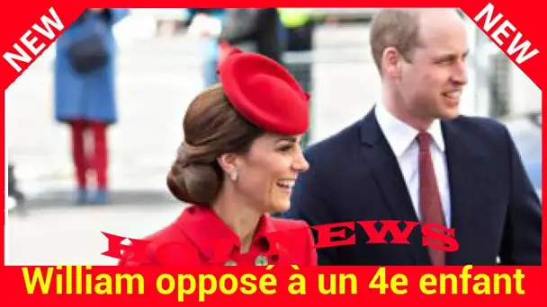 William opposé à un 4e enfant, cette petite phrase de Kate Middleton qui laisse songeur