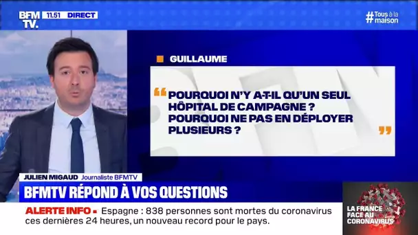 Pourquoi n'y a-t-il qu'un seul hôpital de campagne ? BFMTV répond à vos questions