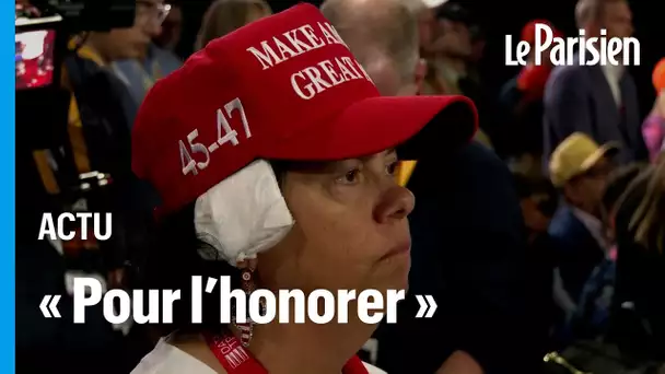 En soutien à Trump, ces supporters portent aussi un bandage à l'oreille