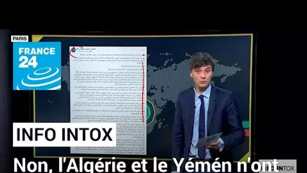 L'Algérie et le Yémen ont déclaré la guerre à Israël? Attention infox! • FRANCE 24