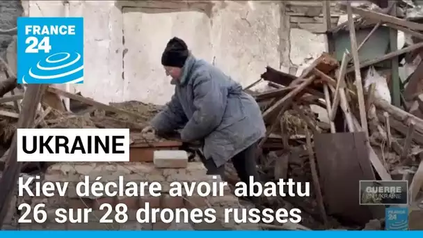 Ukraine : l'armée ukrainienne déclare avoir abattu 26 des 28 drones lancés par la Russie