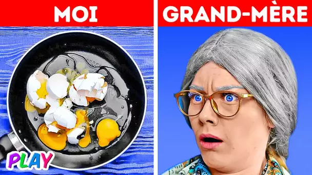 MOI VS GRAND-MÈRE || INCROYABLES ASTUCES DE GRAND-MÈRE POUR LA CUISINE