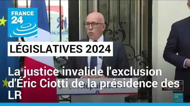 L'exclusion d'Éric Ciotti de la présidence des Républicains invalidée par la justice