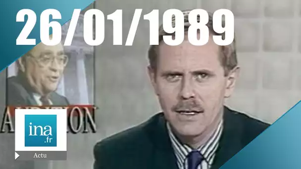 20h Antenne 2 du 26 janvier 1989 | Pierre Béregovoy et l'affaire Péchiney | Archive INA