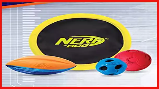 Nerf Dog Compact Tennis Ball Blaster Gift Set with 3 Balls, Great for Fetch, Hands-Free Reload