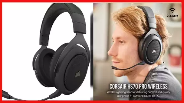 Corsair HS70 Pro Wireless Gaming Headset - 7.1 Surround Sound Headphones for PC, MacOS, PS5, PS4