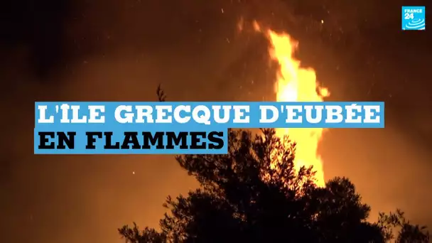 L'Île grecque d'Eubée en flammes