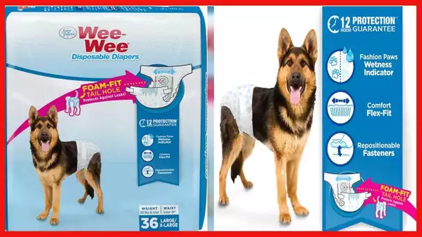 Four Paws Wee-Wee Disposable Dog Diapers 36 Count Large/X-Large