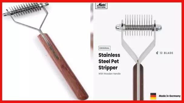 Mars Coat King De-Matting Undercoat Grooming Rake Stripper Tool for Dogs and Cats, Stainless Steel