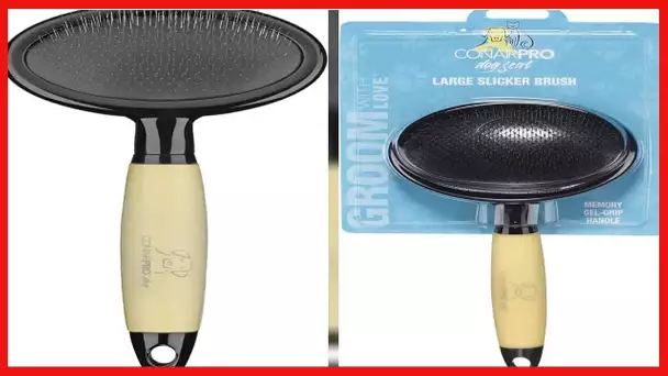 CONAIRPRO dog & cat Large Slicker Brush, Dog Brush for Shedding, Metal Pins Remove Tangles, Mats