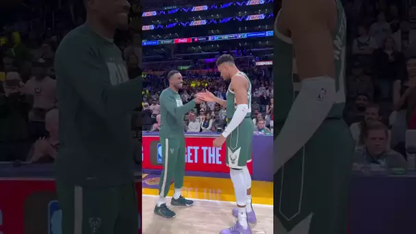 This Giannis Antetokounmpo Pre-Game Handshake 🤣  | #Shorts