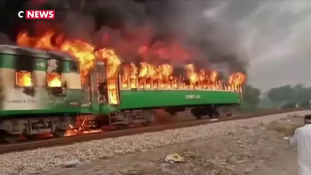 Pakistan : au moins 71 morts dans un incendie à bord d'un train de passagers