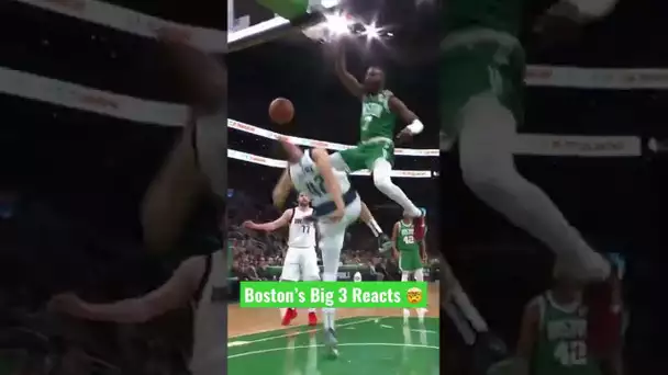 Boston’s Big 3 Reacts To Jaylen Brown’s Emphatic Jam 🔥