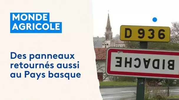 Action des agriculteurs : au Pays basque aussi, des panneaux retournés