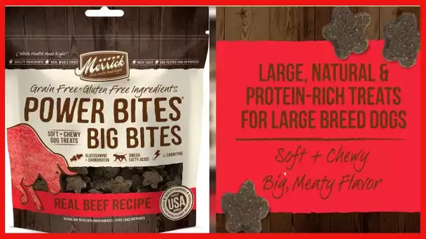 Merrick Power Bites Natural Grain Free Gluten Free Soft & Chewy Chews Dog Treats