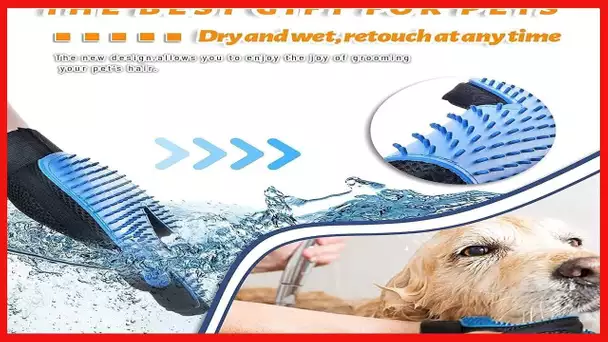 Pet Grooming Glove Hair Remover Brush Gentle Deshedding Efficient Pet Mitt Pet Massage Gloves