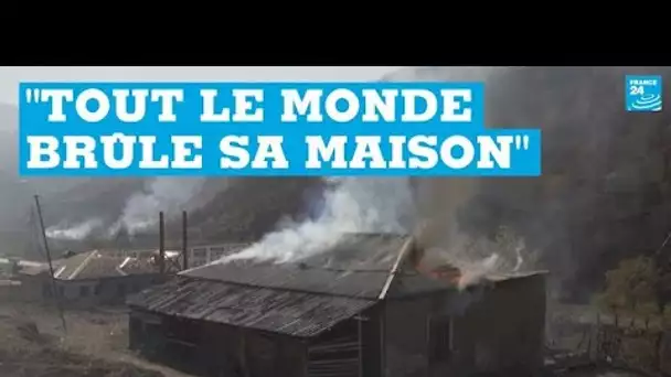 Haut-Karabakh : des villageois arméniens incendient leur maison avant l'arrivée des Azerbaïdjanais