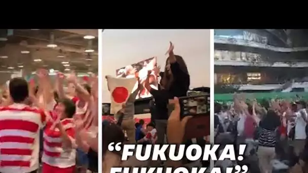 La joie des supporters japonais devant leur victoire face à l'Irlande