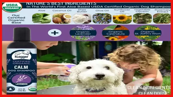 4Legger Calm All Natural Lavender Dog Shampoo - USDA Certified Organic Dog Shampoo with Shea Butter