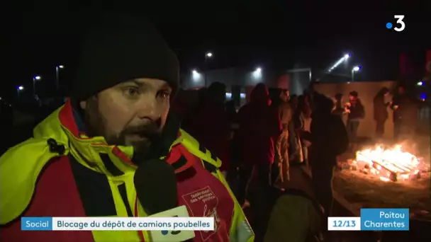 Poitiers: des opposants à la réforme des retraites bloquent le dépôt des camions d'ordures ménagères