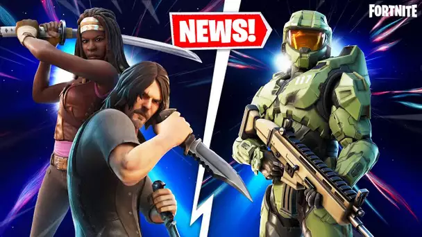 FORTNITE X THE WALKING DEAD / HALO SUR FORTNITE ! PACK DE SKIN ET MODE DE JEU ! (FORTNITE NEWS)