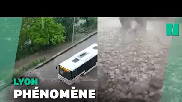 Orage et grêle à Lyon, un torrent de pluie dans les rues de la ville