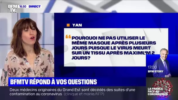 Peut-on utiliser le même masque après plusieurs jours? BFMTV répond à vos questions