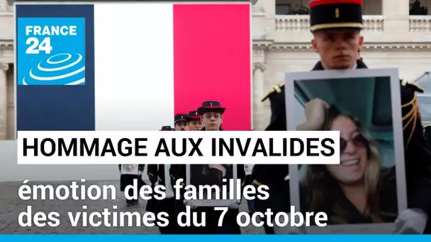 Hommage aux victimes du 7 octobre : émotion des familles dans la cour des Invalides • FRANCE 24