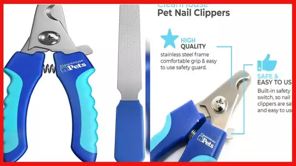 Dog Nail Clippers & Cat Nail Clipper with Nail File - Small Pets - Cat Nail Clippers with Safety