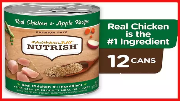 Rachael Ray Nutrish Wet Dog Food, Chicken & Apple, 13 Ounce Can (Pack of 12)