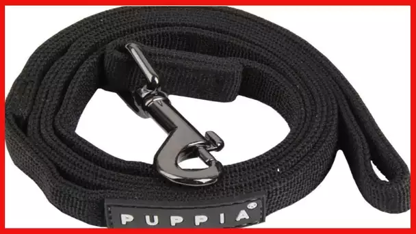 Puppia Authentic Two Tone Lead, Black, Medium