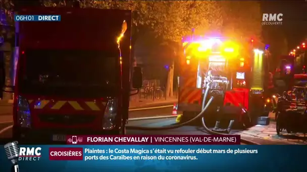 Un immeuble de Vincennes ravagé par un incendie, 150 pompiers mobilisés, 2 morts
