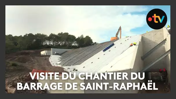 Visite du chantier du barrage de Saint-Raphaël qui vise à prévenir les inondations