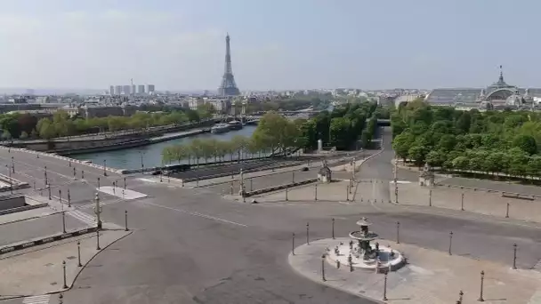 Les images du drone BFMTV au-dessus des rues vides de Paris après un mois de confinement