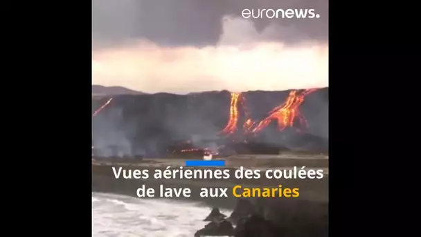 Canaries : Vues aériennes des coulées de lave