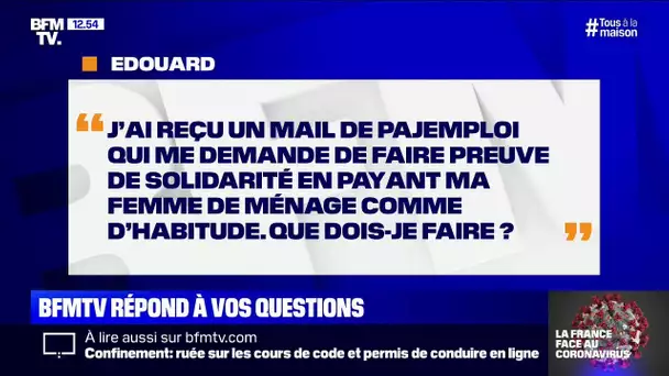 Dois-je payer ma femme de ménage comme d'habitude ?  BFMTV répond à vos questions