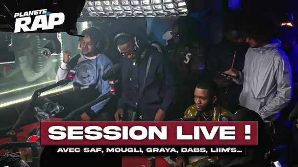 SESSION FREESTYLE avec SAF, Mougli, Liim's, Gaz Mawete, Graya, So La Zone, LRB & Dabs ! #PlanèteRap