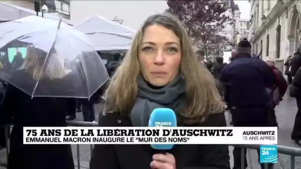 Emmanuel Macron inaugure le mur des noms au Mémorial de la Shoah à Paris