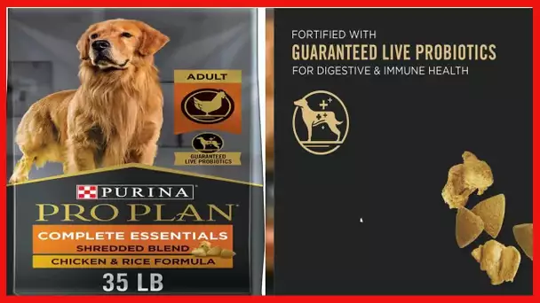 Purina Pro Plan High Protein Dog Food With Probiotics for Dogs, Shredded Blend Chicken & Rice