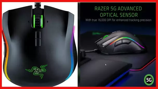 Razer Mamba Elite Wired Gaming Mouse: 16,000 DPI Optical Sensor - Chroma RGB Lighting