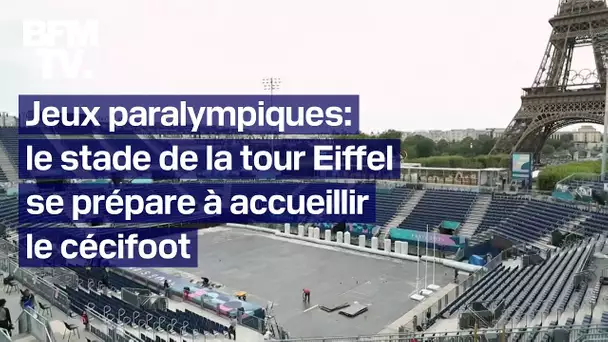 Jeux paralympiques: le stade de la tour Eiffel se prépare à accueillir le cécifoot