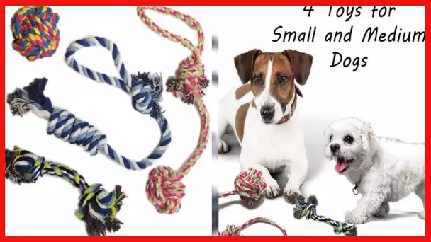 Otterly Pets Puppy Dog Pet Rope Toys for Small to Medium Dogs (Set of 4)