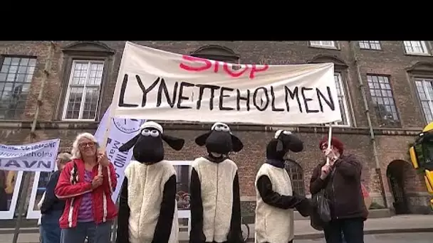 Manifestation contre un projet d'île artificielle à Copenhague