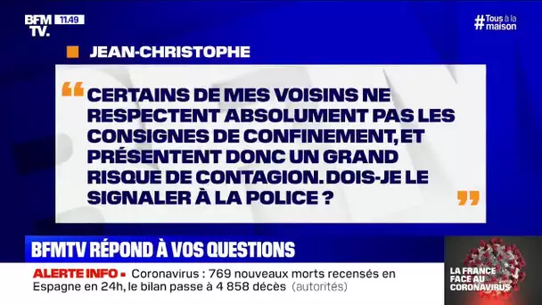 Mes voisins ne respectent pas le confinement, dois-je les signaler à la police ?