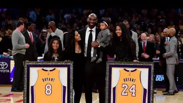 Kobe Bryant No.8 & No.24 Jersey Retirement In Los Angeles