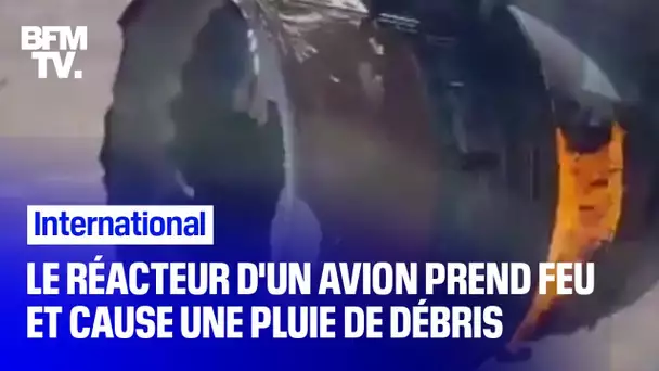 Aux États-Unis, le réacteur d'un avion prend feu et cause une pluie de débris